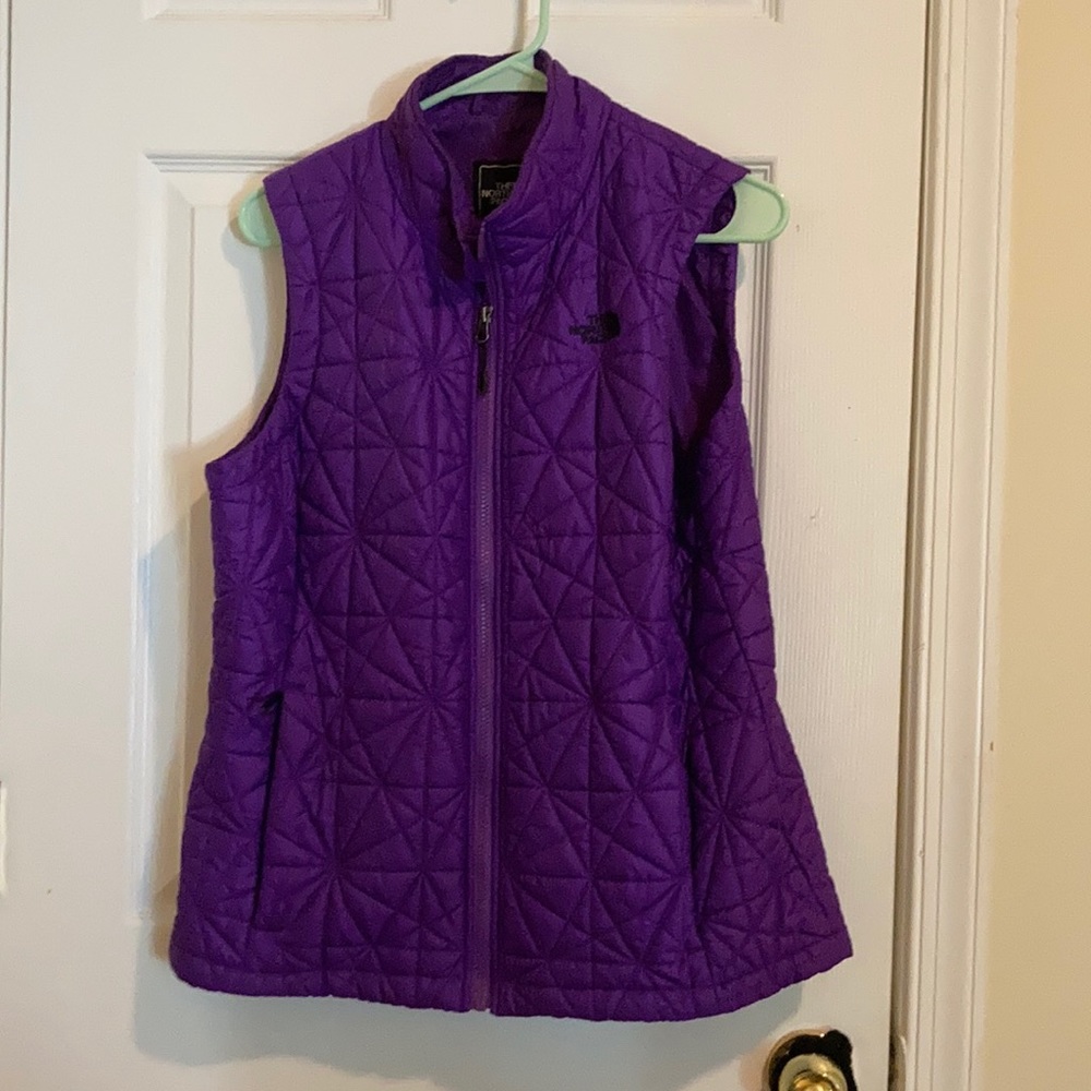 L purple North Face vest